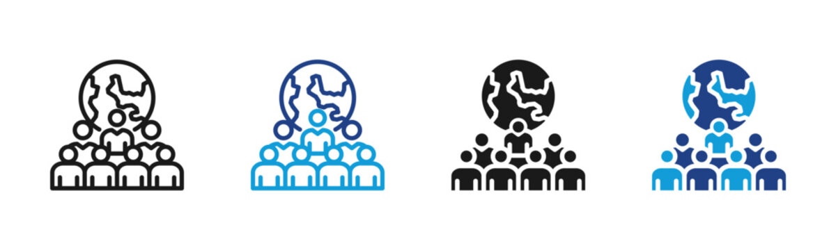 Overpopulation Web icon with multiple style collection