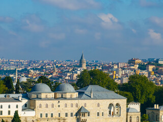 Fototapeta premium Topkapi Palace (Topkapi Sarayı) Drone Photo, Eminönü Fatih, Istanbul Turkiye (Turkey)