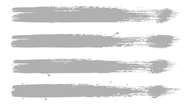 Gray Grunge Brush Strokes Set