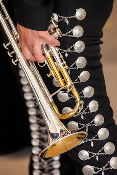 Mariachi Musician Holding a Trumpet