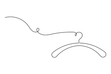 Obraz premium Clothes hanger minimal artistic line drawing for boutique branding icon