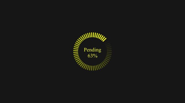Circular pending progress loading bar on dark background, dynamic download indicator interface