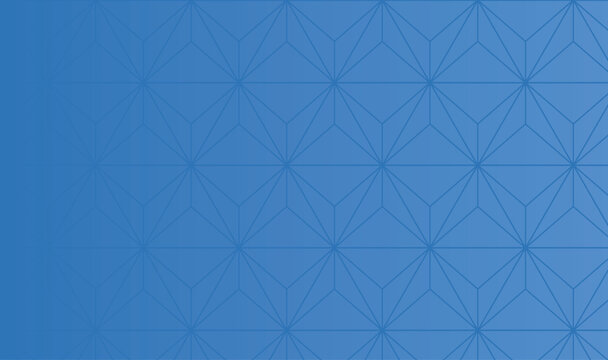 Abstract Blue Geometric Background. Traditional Oriental Asanoha Hemp Leaf Star Pattern Texture and Soft Minimalist Gradient for Festive Corporate Design Assets