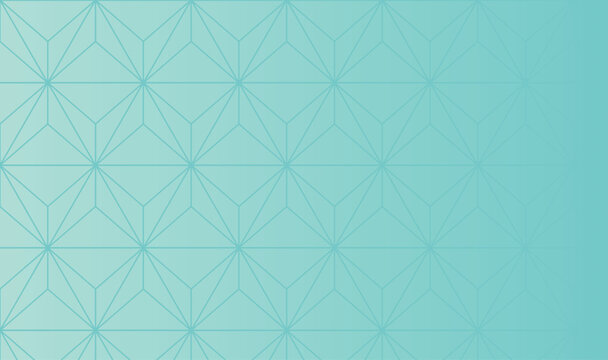 Abstract Mint Green Geometric Background. Traditional Oriental Asanoha Hemp Leaf Star Pattern Texture and Soft Minimalist Gradient for Eco Friendly Design Assets 