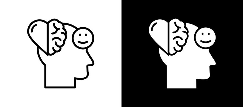 Emotional Intelligence whiteblack icon