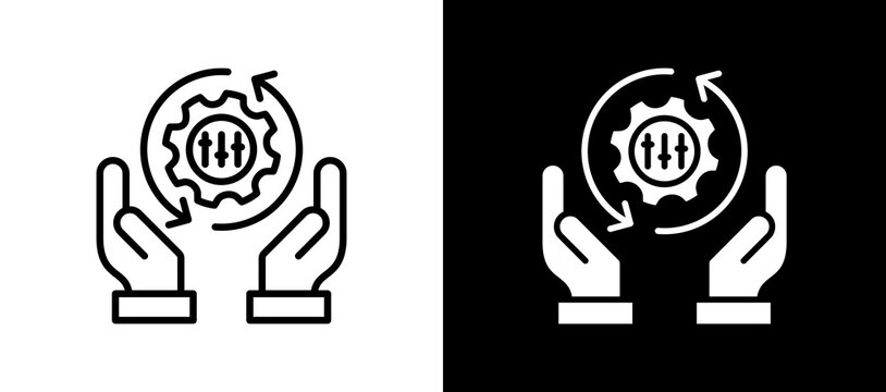 Change Management whiteblack icon
