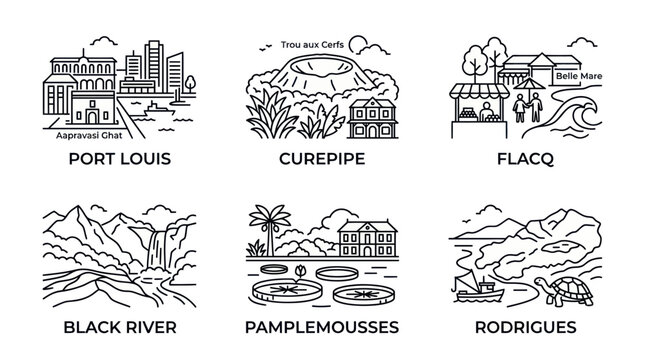 Mauritius Landmarks Collection: Port Louis, Curepipe, Flacq, Black River, Pamplemousses, Rodrigues
