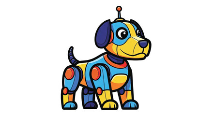 Obraz premium Cyborg dog with robotic body parts.