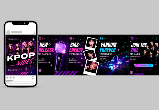 Kpop Style Social Media Carousel post