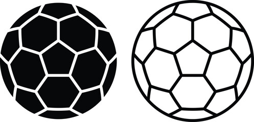 Black and white soccer ball icons © MdAshfakurRahman
