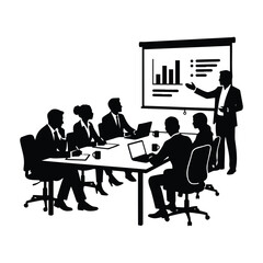 Fototapeta premium Business professional giving presentation to group of employees in modern boardroom area