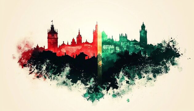 National Flag of Portugal Featured in Artistic Design