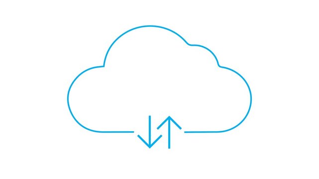 Animated Cloud Sync Icon: Secure Data Upload, Download, and Storage Solutions
