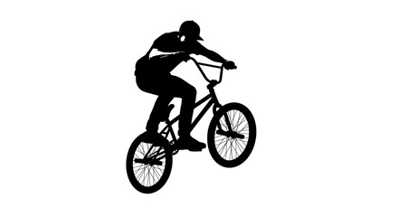 Fototapeta premium Man Riding a Bicycle Silhouette.
