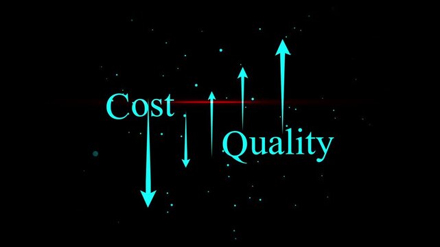 Business concept: reducing costs while increasing financial growth and optimization strategy, infographic animation