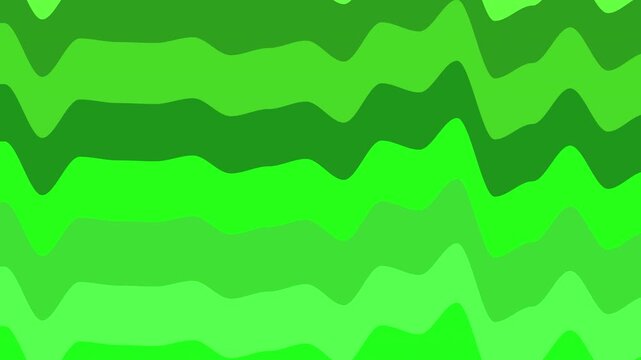 Psychedelic bright green liquid background with sharply distorting horizontal waves, anime style seamless loop