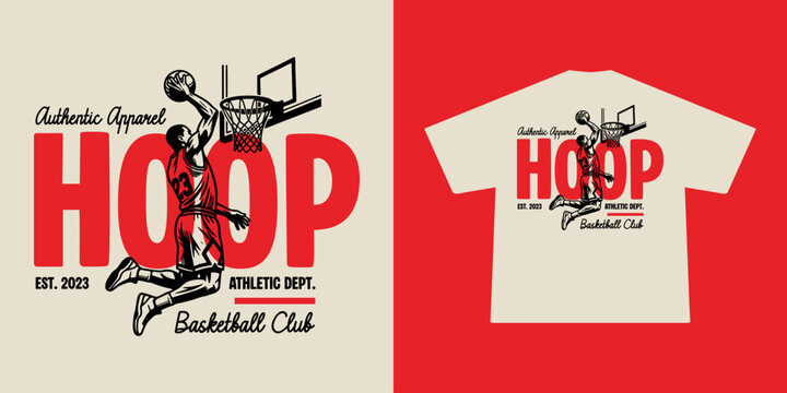 Vintage illustration of basketball t shirt design, vector graphic, typographic poster or tshirts street wear and Urban style