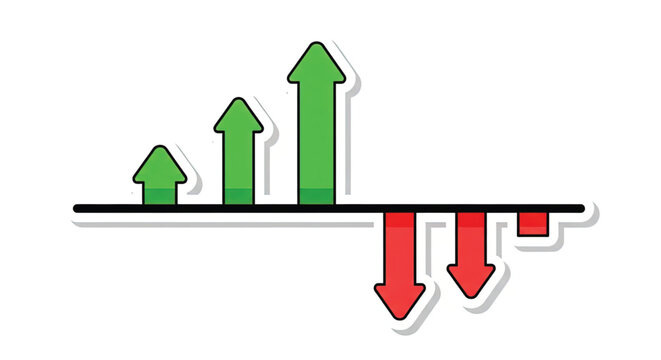 Green and red arrows on graph.