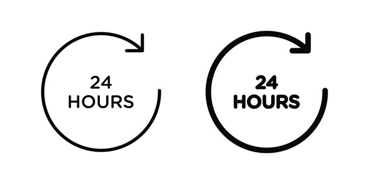 24 Hours a day service icon
