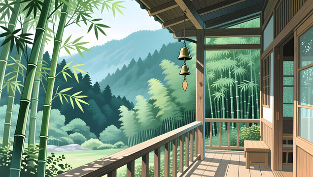 Cool summer retreat inn hidden in the deep mountain bamboo forest