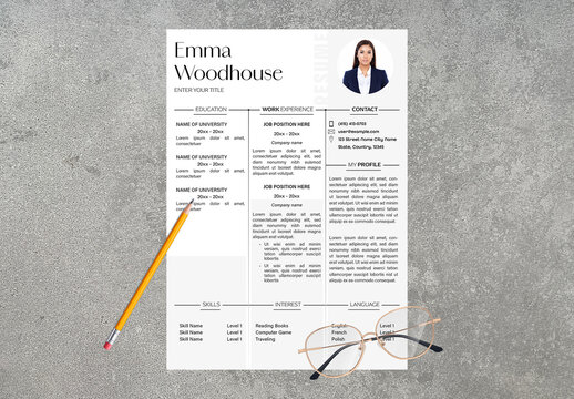 Modern Professional Resume Template Design