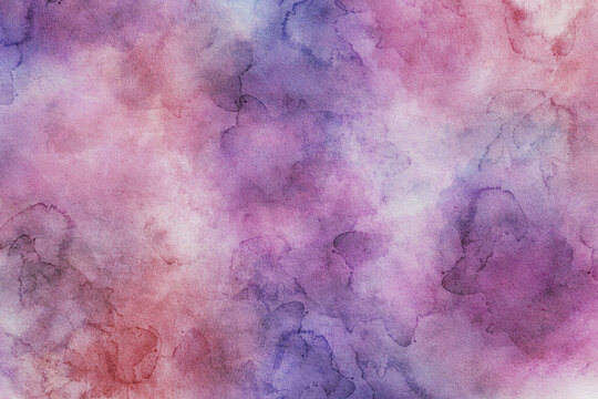 Watercolor abstract background with purple pink and mauve tones. Vibrant artistic texture feels dreamy and expressive and ideal for creative projects.
