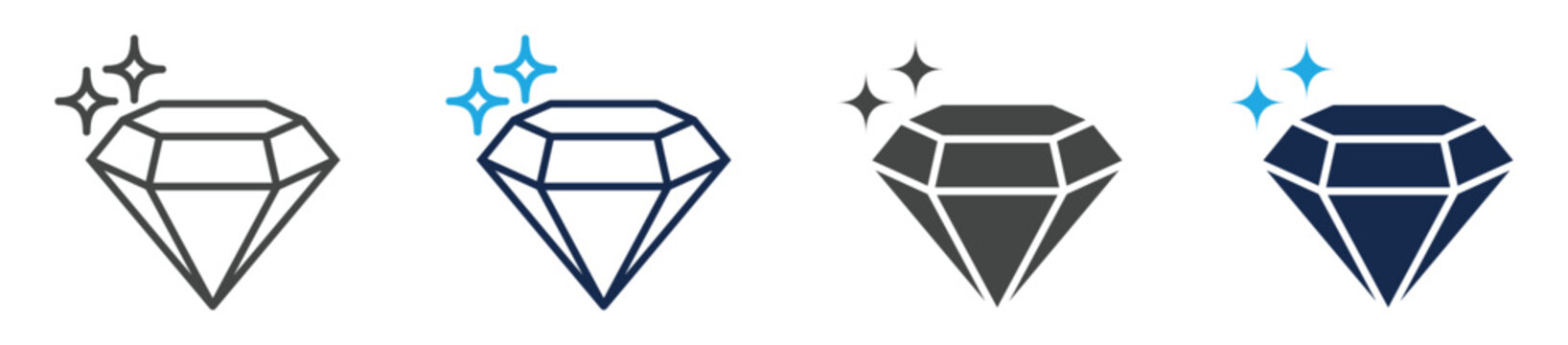 gemstones icon set multiple concept
