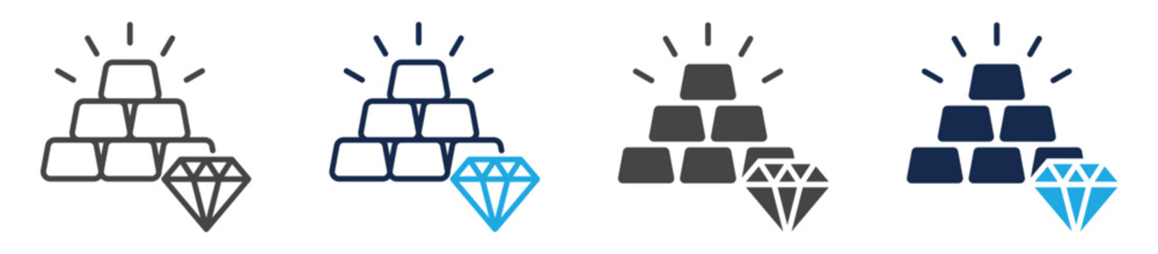 precious icon set multiple concept