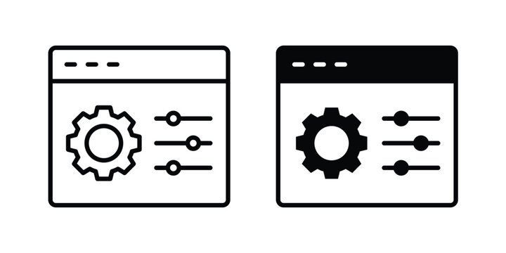 Control panel icon modern line style, Solid filled vectors set