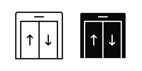 Elevator icon modern line style, Solid filled vectors set © Vhj