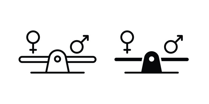 Equality icon modern line style, Solid filled vectors set