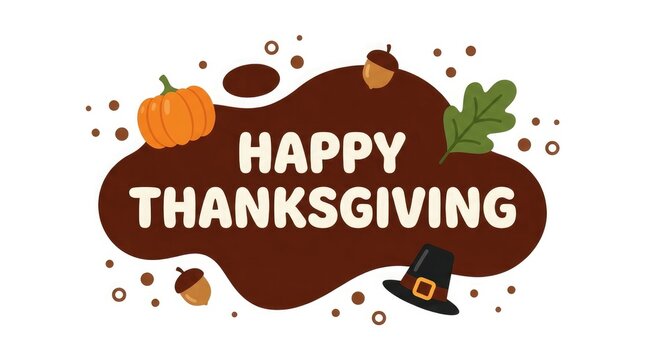 Happy thanksgiving wishes with autumn elements