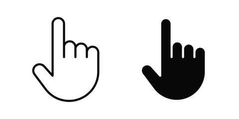 Fototapeta premium Finger icon modern line style, Solid filled vectors set