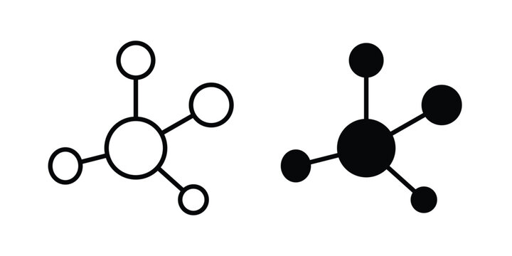 Particle icon modern line style, Solid filled vectors set