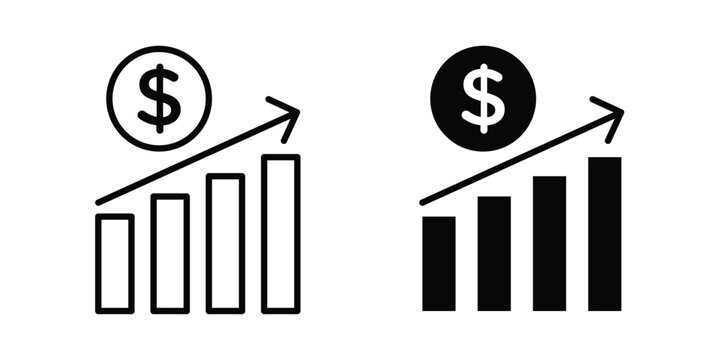 Sales icon modern line style, Solid filled vectors set