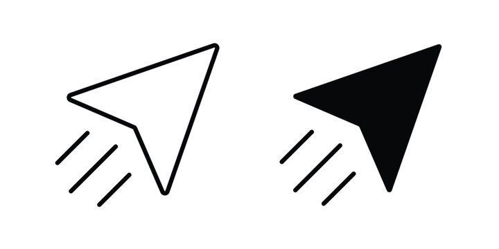 Send button icon modern line style, Solid filled vectors set