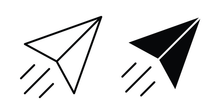 Send icon modern line style, Solid filled vectors set
