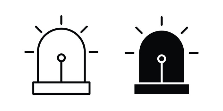 Siren icon modern line style, Solid filled vectors set