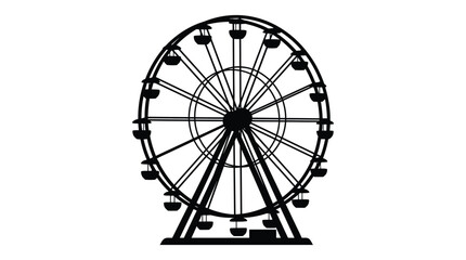 Ferris Wheel Silhouette Against A White Background Silhouette © arfan
