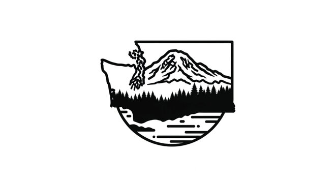 Oregon State Outline Icon Illustration.