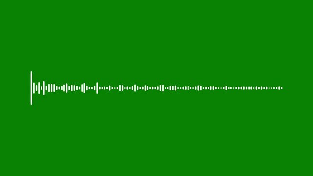 Spectrum audio-Podcast sound waves for online audio streaming, stylish spectrum motion for professional video editing and sound visualization, bright audio wave animation on green background