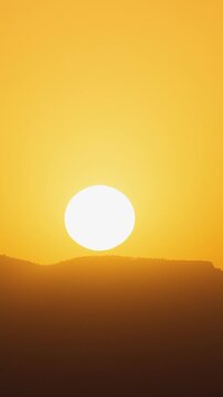 Vertical Video Red Sunrise Time Lapse Zoom In