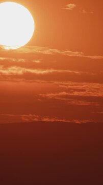 Extreme Closeup of Red Sunset Timelapse Vertical Video