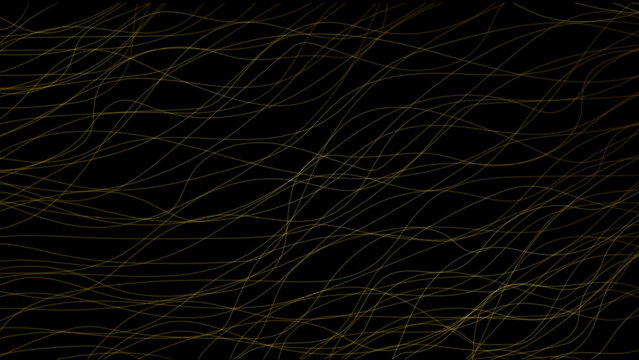 Elegant gold line wave pattern on black background for premium packaging.