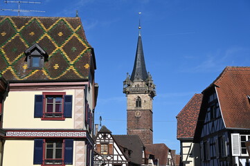 Obraz premium Marktplatz in Obernai, Elsass