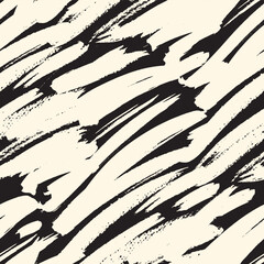 White Brushstrokes  Decorative seamless pattern. Repeating background. Tileable wallpaper print. © MalyskaStudio