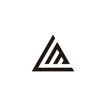 Letter L and m triangle geometric symbol simple logo vector