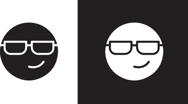 Illustration of a cool smiley face emoji wearing sunglasses