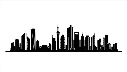Obraz premium Global City Skyline Panorama Vector