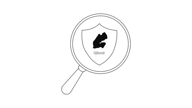 Magnifying glass over shield with frog icon and text.